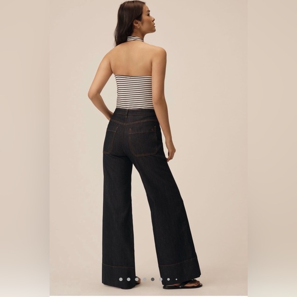 Anthropologie By Pilcro The Rylan Relaxed HighRise Wide Leg Flare Jeans Size 23T - Picture 3 of 3